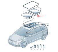 VW TOURAN 5T Dichtung für Glasabdeckung Schiebedach hinten 5TA877297 NEU