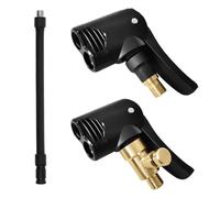 VZU 2 Stück Reifenfüllventil Anschluss, Reifenfüller Schlauch, Messing Amerikanisches und Französisches Standard-Reifenventil Adapter, Autoventil Adapter für Auto Fahrrad Motorrad