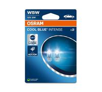 OSRAM COOL BLUE® INTENSE W5W, bis zu 4.000K, Halogen-Signallampe, Doppelblister (2 Lampen)