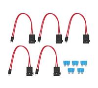 Walfront 5-Teiliges Automobil-Kfz-Flachsicherungshalter-Set 16 AWG Mini-Sicherungshalter-Anschluss mit 5-Teiliger 15-A-Sicherung (ACK S 10,9 mm)