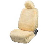 Autositzbezug Maya aus Lammfell, PKW-Schonbezug Einzelsitz, Lammfellbezug beige