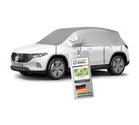 WALSER Abdeckplane Auto All Weather, Abdeckplane wasserdicht, 100% wetterfeste Autoabdeckplane, Autoabdeckung Outdoor, Autoabdeckplane wasserdicht, Autoplane Halbgarage Größe 8 SUV/Van Silber