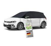 WALSER Abdeckplane Auto All Weather, Abdeckplane wasserdicht, 100% wetterfeste Autoabdeckplane, Autoabdeckung Outdoor, Autoabdeckplane wasserdicht, Autoplane Halbgarage Größe 1 PKW schwarz
