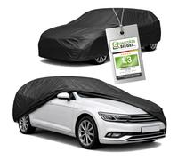 WALSER Abdeckplane Auto All Weather, Abdeckung wasserdicht, 100% wetterfeste PKW Garage Zelt Sommer/Winter, Autoabdeckung Outdoor, Schutzdecke wasserdicht, Autoplane Vollgarage Größe 4 Kombi schwarz