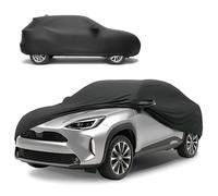 WALSER Abdeckung Auto Indoor Stretch, Autoabdeckung Winter, staubdichte Autogarage Abdeckung, Autoplane, Autogarage Schutzplane Winter, Schutzhülle für Auto, Abdeckplane SUV/Van Größe 7 schwarz