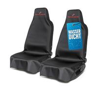 Walser Autositzbezug Protector, 2 Autositzschoner für Vordersitze, 100% Wasser- & schmutzabweisender Sitzschoner Auto, Werkstatt Sitzbezüge Auto, Autositzbezüge 2 Stück, Sitzbezug mit Logo schwarz