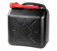 Walser Benzinkanister 20 Liter, Krafstoffkanister UN-geprüft mit Ausgießer, Reservekanister mit Sicherheitsverschluss, Diesel-Kanister schwarz/rot