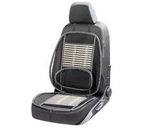 Walser CarComfort atmungsaktive Bambus-Sitzauflage mit Lordosenstütze, Autositzauflage mit Bambus, PKW Sitzauflage universal in beige/schwarz