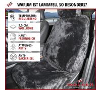 Autositzbezug Maya aus Lammfell schwarz