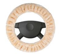 Lenkradhülle Teddy Plüsch, Vegane Lenkradhülle aus Kunstfell, Plüsch-Lenkradschoner beige