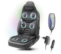 WALSER Massage Sitzauflage Auto Relax Drive, PKW Massagesitzauflage, Massagesitzauflage mit 5 Massage Programmen, Rückenmassagegerät Auto, Massageauflage für den Rücken, Massagegerät Autositz