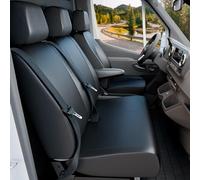 WALSER Passform Auto-Sitzbezug, Transporter-Schonbezug Kunstleder kompatibel mit Mercedes-Benz Sprinter, VW LT, Einzelsitzbezug + Doppelbankbezug