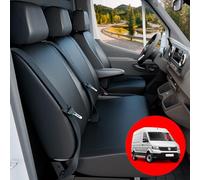 WALSER Passform Auto-Sitzbezug, Transporter-Schonbezug Kunstleder kompatibel mit VW Crafter, Mercedes Sprinter, Einzelsitzbezug + Doppelbankbezug