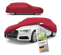 WALSER Premium Abdeckung Auto Indoor Stretch Plus Qualitätssieger Sehr Gut* Autoabdeckung Winter Autogarage Abdeckung Autoplane Winter Autogarage Abdeckung Winter Auto Abdeckplane Kombi Größe 6 rot