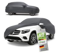 WALSER Premium Abdeckung Auto Indoor Stretch Plus Qualitätssieger Sehr Gut* Autoabdeckung Winter Autogarage Abdeckung Autoplane Winter Autogarage Abdeckung Winter Abdeckplane SUV/VAN Größe 9 anthrazit
