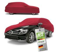 WALSER Premium Abdeckung Auto Indoor Stretch Plus Qualitätssieger Sehr Gut* Autoabdeckung Winter Autogarage Abdeckung Autoplane Winter Autogarage Abdeckung Winter Auto Abdeckplane Kombi Größe 5 rot