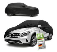 WALSER Premium Abdeckung Auto Indoor Stretch Plus Qualitätssieger Sehr Gut* Autoabdeckung Winter Autogarage Abdeckung Autoplane Winter Autogarage Abdeckung Winter Abdeckplane SUV/Van Größe 8 schwarz