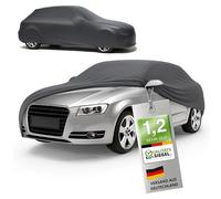 WALSER Premium Abdeckung Auto Indoor Stretch Plus Qualitätssieger Sehr Gut* - Autoplane Indoor Abdeckplane Car Cover Auto Abdeckung Stoff Autogarage Größe 4 Kombi anthrazit