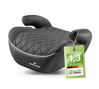Walser Premium Kinder Sitzerhöhung Auto Andy, Qualitätssieger Sehr Gut* Kindersitz Auto leicht waschbar, Kindersitzerhöhung Auto 125-150 cm neueste Norm ECE R 129, Sitzerhöhung Auto Kinder grau