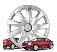 Walser Premium Radkappen Drifter, 4er Set Radkappen Auszeichnung Sehr Gut*, Radzierblenden 16 Zoll, Radblenden für Alufelgen Stahlfelgen, Auto Radzierblende Silber - Made in Europe