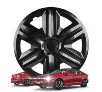 WALSER Premium Radkappen Shadow, 4er Set Radkappen Auszeichnung Sehr Gut*, Radzierblenden 16 Zoll, Radblenden für Alufelgen Stahlfelgen, Auto Radzierblende schwarz - Made in Europe