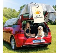 WALSER Premium Schattennetz Auto Hund Stay Cool, Auto-Sonnenschutz 3x4m Sonnenschutzfolie Auto mit UV-Schutz, Hitzeschutz Auto, Auto Sonnenschutz Camping Sonnensegel mit Ösen