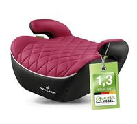 WALSER Premium Sitzerhöhung Auto Kinder, Qualitätssieger Sehr Gut* schmaler Kindersitz Auto i-Size 6-12 Jahre 125-150 cm, bequeme Kindersitzerhöhung Booster Seat neueste Norm ECE R 129 schwarz/pink