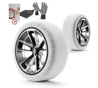 WALSER Premium Textile Schneeketten nach EU Norm 16662-1 homologiert, Qualitätssieger Sehr Gut*, 2er Set Textilschneekette Snow Sock, Anti-Rutsch Auto Schneeketten, Car Snow Chains weiß S