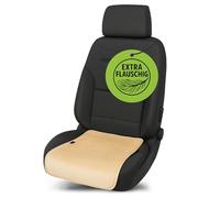 Walser Sitzkissen Teddy, angenehm weicher Sitzschoner aus Kunstfell, 1 Sitzschoner für Sitzfläche, Anti-Rutsch Autositzschoner, Komfort-Sitzkissen für PKW beige
