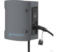 Walther 98601355 Wallbox smartEVO PRO 22, 1 Ladepunkt bis 22kW mit Ladeleitung & Kupplung, integrierter Überspannungsschutz
