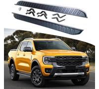 WangjunF Trittbretter mit Seitlicher Nervenstange zum Schutz der Seitenstange für Ford Ranger P703 2023 2024,Gießverfahren in Einem Stück Originale Löcher Kein Rost