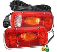 Warmfay Rücklicht Anhänger Beleuchtung, 12V 13 Polig Stecker Anhänger Rücklicht Set mit 6 Funktionen inkl. 5M Kabelsatz, Anhängerbeleuchtung Rücklichter mit E-Geprüfte für Traktor LKW Wohnmobil
