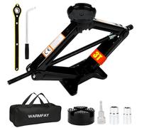Warmfay® Wagenheber 3T/3000kg, Universelle Scherenwagenheber 100 bis 430 mm Hubhöhe mit Gummiauflage für Auto, Tragbarer Robuster Stahl Wagenhebersatz inkl. Radmutternschlüssel für SUV MPV