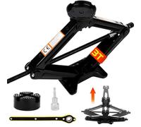 Warmfay Wagenheber 3T/3000kg, Universelle Scherenwagenheber mit Gummiauflage für Auto, 100 bis 450mm Hubbereich, Tragbarer Robuster Stahl Wagenhebersatz für SUV MPV, Ideal für Wartung & Reparatur