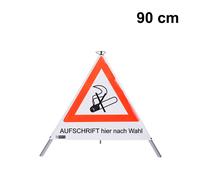 Warnpyramide NZ01 RAUCHVERBOT 90cm Faltsignal Aufdruck nach Wahl 90 cm weiß tagesleuchtend ohne Feder Warndreieck Gas Rauch brennende ZIGARETTE