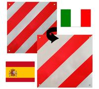 2in1 Warntafel Spanien UND Italien Aluminium 500mm rot-weiß Heckträger Anhänger