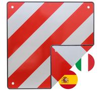 TrutzHolm® Warntafel Italien und Spanien 2 in 1 50 x 50 cm rot weiß Reflektierendes Warnschild