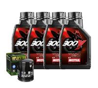 Wartungsset Öl Motul 300V 15W50 + Filter Für Moto Guzzi 1100 Corsa 1999-2000