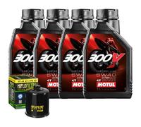 Wartungsset Öl Motul 300V 5W40 Für Kawasaki ZX600 ZX6-R Ninja 2009-2013