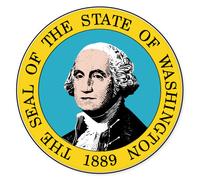 Washington State Seal Kopf gelb blau 1501 Autoaufkleber Sticker wetterfest 12 cm