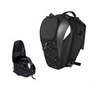 Wasserdichte Motorrad Satteltasche mit Reflektoren und Helmnetz | Oxford Gepäcktasche für Heck oder Rucksacknutzung Schwarz