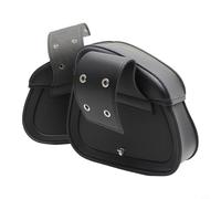 Wasserdichte PU Leder Motorrad Satteltaschen mit 3-Stelligen Zahlenschloss | Seitentaschen für Retro Motorräder E-Bikes Cruiser Scooter, Schwarz