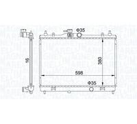 Magneti Marelli Kühler 350213168300 – Wasserkühler für NISSAN 1,6/1,8, Kühlrippen mechanisch gefügt