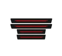 WBWBB 4 Stück Auto Einstiegsleisten Schutz für Opel Mokka B/GS Line+/ Ultimate 2021 2022 2023 2024, Kohlefaser Wasserdicht Kratzfest Kantenschutz Aufkleber Zubehör,B Red