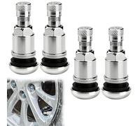 Wcawnlt 4 Silber Metallventile Autoventil 11,3 mm Reifenventil Für Felge, Robustes Metallventil Mit Ventileinsatz, Ventile Für Auto Reifen, Geeignet Für PKW LKW Transporter