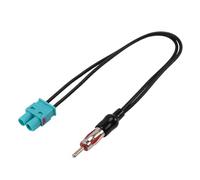 Wcawnlt Fakra Adapter 1 Stück, Antennen Adapter Autoradio mit Signalverstärker, Auto Antennenadapter DIN auf Doppel Fakra, Kompatibel mit VW BMW Ford, DAB Splitter für Golf Passat, Schwarz