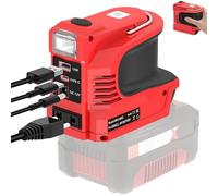 Wechselrichter für Einhell 18V Akku, DC 18V auf AC 220V Spannungswandler Adapter mit USB Typ-C DC12V Anschluss und LED Lampe, für Notbeleuchtung, Elektrische Wartung oder Camping(Akku Nicht Enthalten)