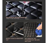 WEIQQI Allwetter Auto FußMatten für BYD Seal U DM-i 2023 2024 2025, wasserdichte rutschfeste Auto-Fußmatten Leder vorne und hinte Bodenmatten,BlackRed/A
