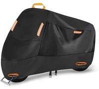 WEIQQI Motorradabdeckungen für Piaggio Vespa GTS 300 GTS300 2019 2020 2021 2022 2023 2024 2025, Motorrad Schutzhülle mit Verschlusslöchern Motorrad Abdeckplane wasserdichte Motorradplane,Orange/C