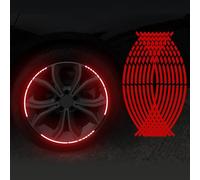 WENINETIES 16 Stück Motorrad Radstreifen Aufkleber für Yamaha xsr 2016/2019 xsr900 xsr700 2007-2012, Reflektierendes Felgenband, Felgenrandaufkleber Sticker,Red